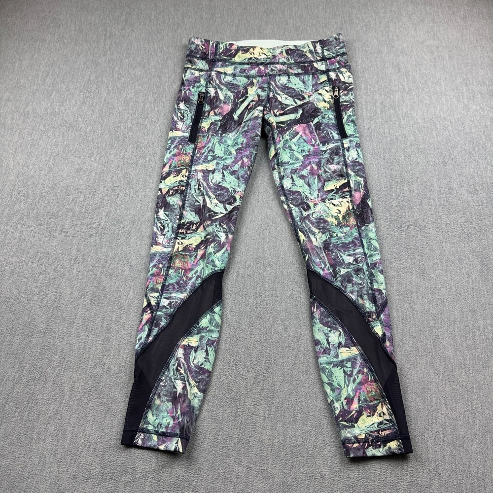 Lululemon Leggings Womens 6 Multi Inspire Tight II 26" Mesh Yoga Workout Gym Run